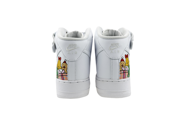 Purchase 【客製球鞋】Nike Air Force 1 Mid 空軍一號 是在玩鞋 聖誕全家福 彩色塗鴉 中幫 板鞋 GS 白色