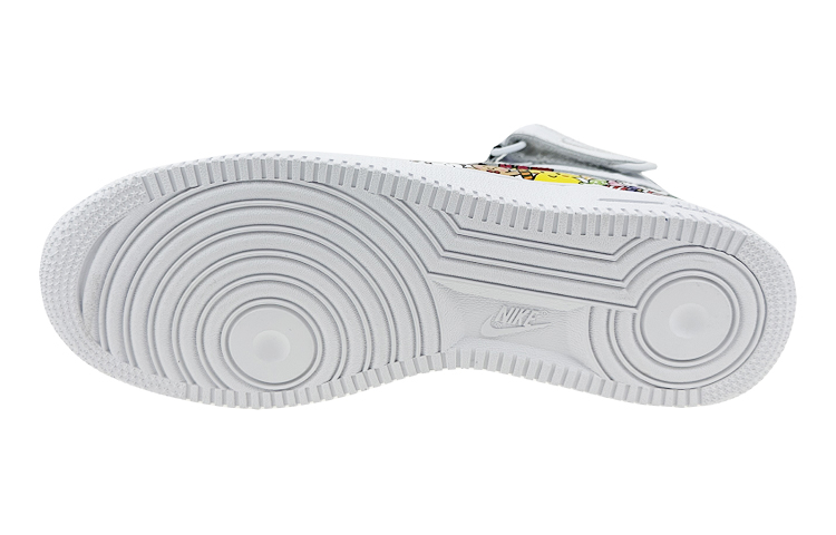 Details for 【客製球鞋】Nike Air Force 1 Mid 空軍一號 是在玩鞋 聖誕全家福 彩色塗鴉 中幫 板鞋 GS 白色