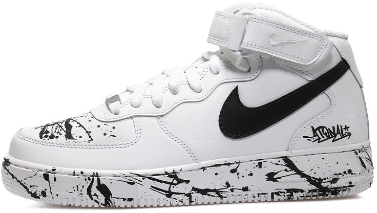 custom-shoes-nike-air-force-1-mid-ink-splash-white-black