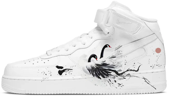 나이키 에어포스 1 미드 '잉크 스완' (화이트) CW2289-111(Team10-水墨天鹅) Order 나이키 에어포스 1 미드 '잉크 스완' (화이트) CW2289-111(Team10-水墨天鹅)