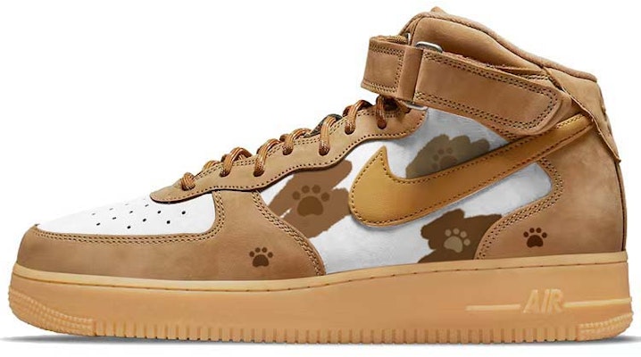 【定制球鞋】 Nike Air Force 1 Mid 美拉德設計 熊宅 高筒 板鞋 男款 小麥色 Buy 【定制球鞋】 Nike Air Force 1 Mid 美拉德設計 熊宅 高筒 板鞋 男款 小麥色