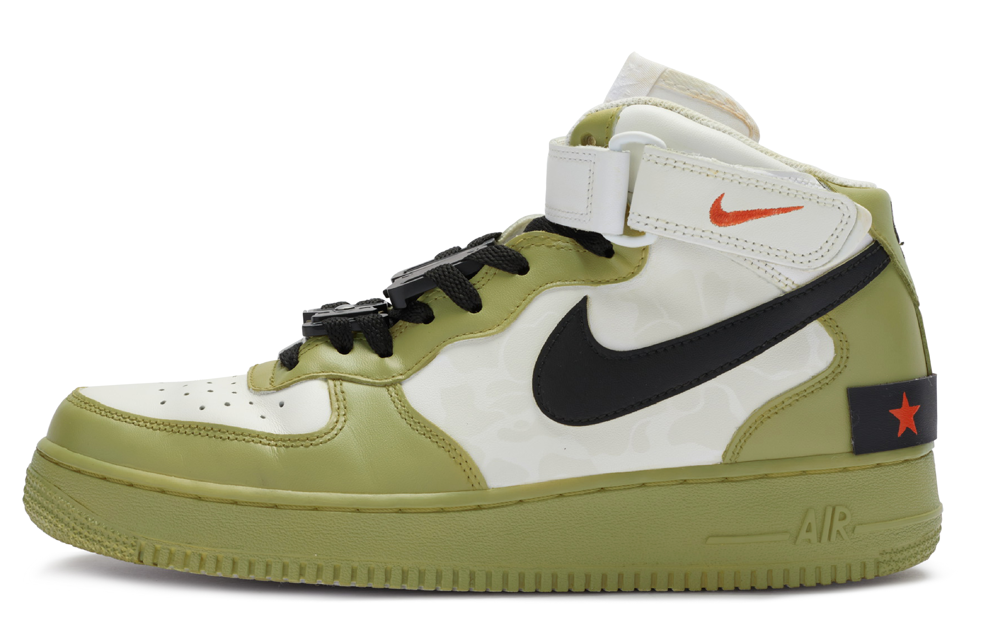 Buy 【客製化球鞋】 Nike Air Force 1 Mid 811製造 特勤精英 軍事功能 手繪噴繪 防滑抗磨 中筒 板鞋 男款 軍綠白
