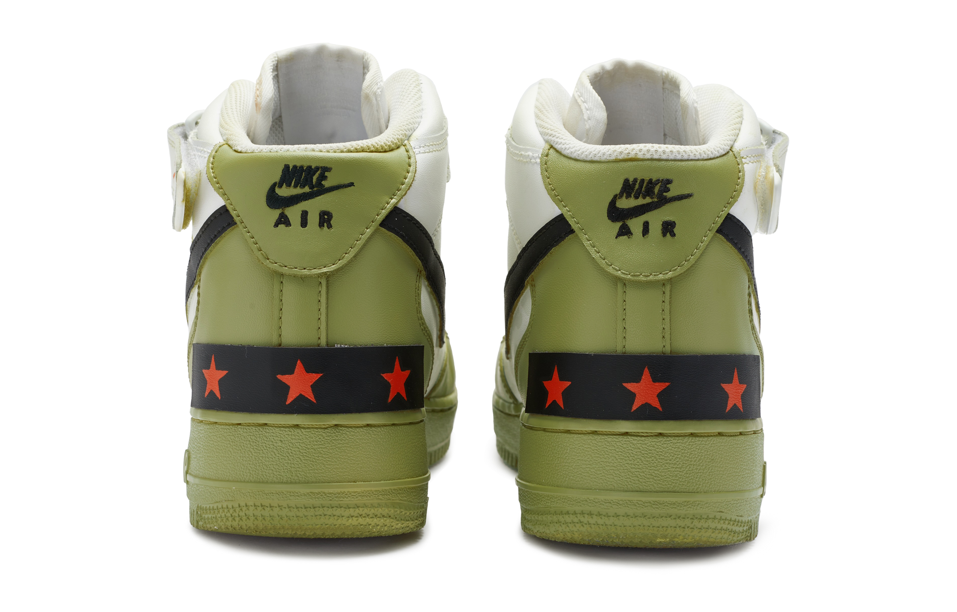Shop 【客製化球鞋】 Nike Air Force 1 Mid 811製造 特勤精英 軍事功能 手繪噴繪 防滑抗磨 中筒 板鞋 男款 軍綠白
