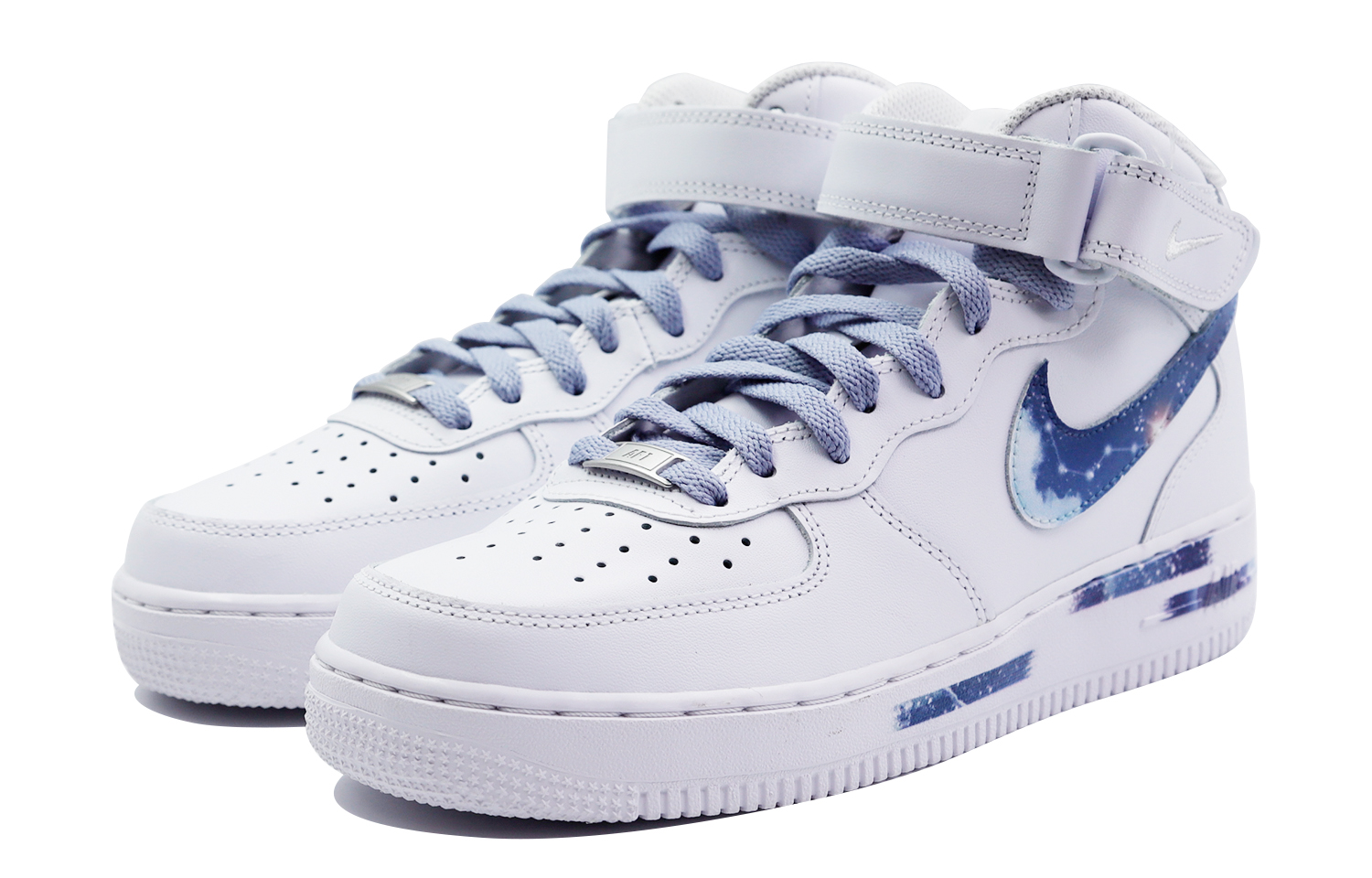 Lookbook [定制鞋] 耐克空军一号中帮‘神秘银河’ CW2289-111(Team48-云之彼端中帮)