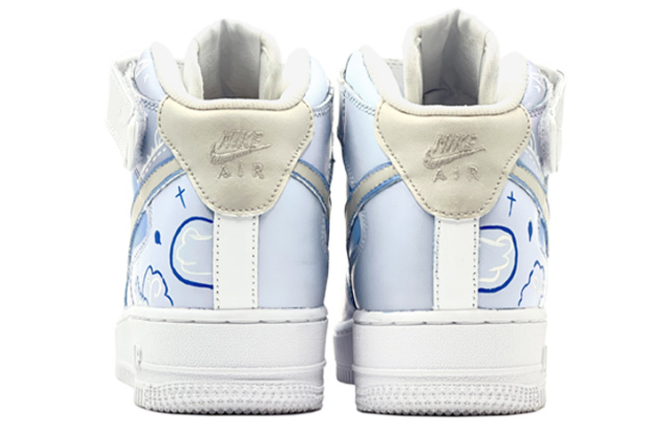 Shop [Kasut Custom] Nike Air Force 1 Mid 'Paisley Campus Biru-Putih' CW2289-111(TeamS-高校腰果花)