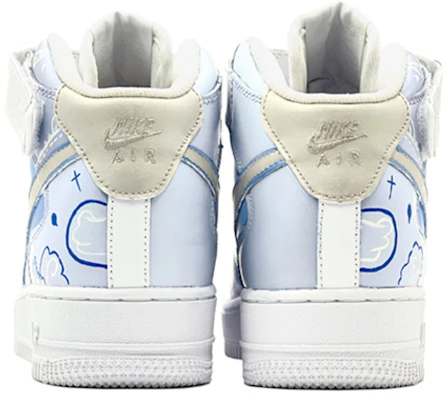 【訂製球鞋】Nike Air Force 1 Mid 空軍一號 校園風 腰果花 中幫 板鞋 男款 藍白 Shop 【訂製球鞋】Nike Air Force 1 Mid 空軍一號 校園風 腰果花 中幫 板鞋 男款 藍白