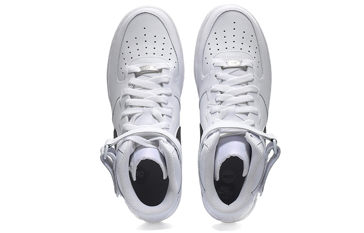 Shop [Kasut Custom] Nike Air Force 1 Mid 'Panda Gradient Swoosh' CW2289-111(Team10-趴趴熊男白黑QD)