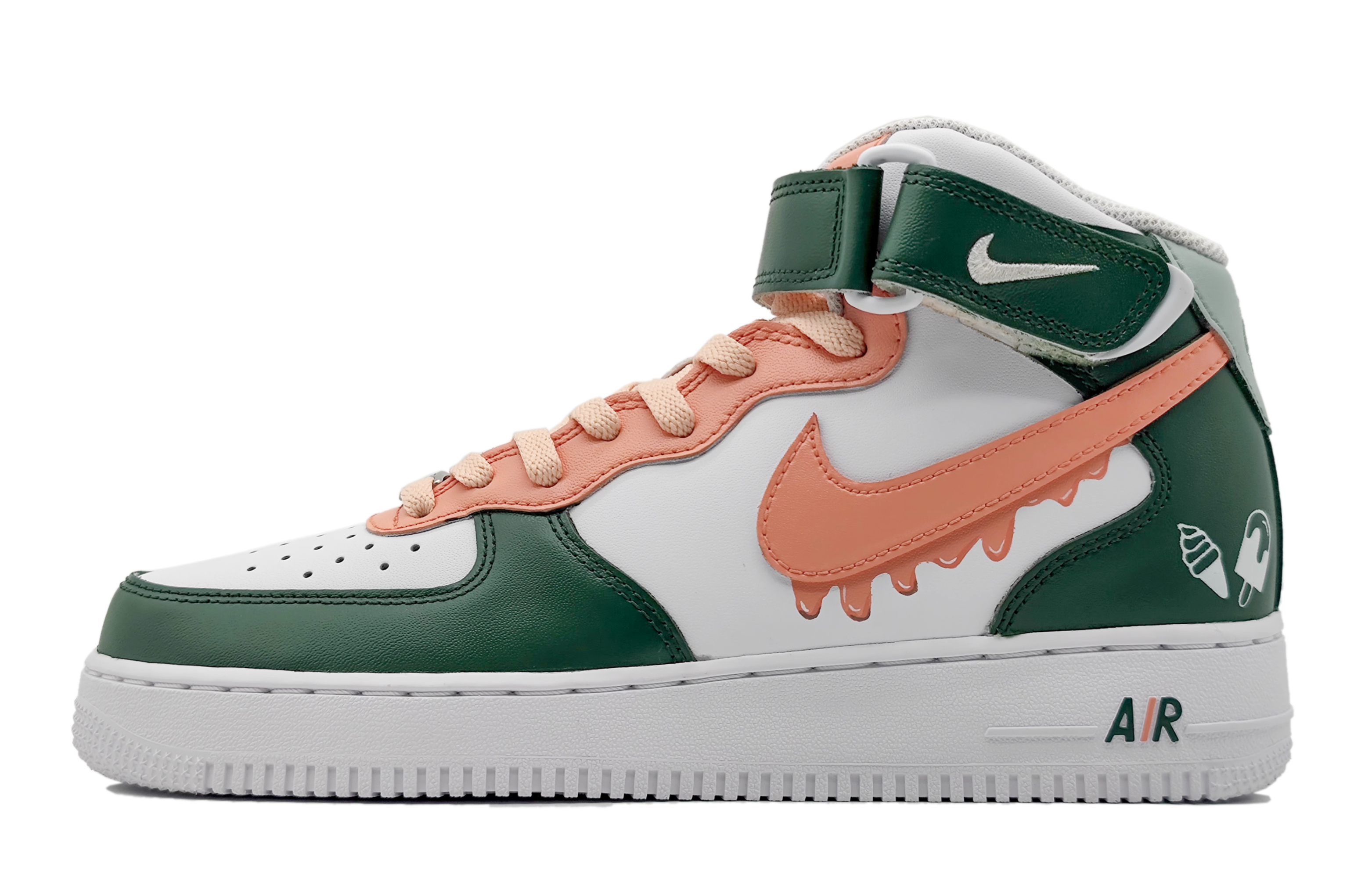 Buy 나이키 에어포스1 미드 '핑크 크림 말차' (커스텀) DH2933-111(Team16-女款奶油冰淇淋)