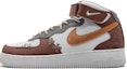 Buy 【客製化球鞋】Nike Air Force 1 Mid LE 空軍一號 復古布貼 祥云圖騰 玫瑰金勾 中筒 休閒鞋 GS 紅棕