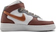 Order 【客製化球鞋】Nike Air Force 1 Mid LE 空軍一號 復古布貼 祥云圖騰 玫瑰金勾 中筒 休閒鞋 GS 紅棕