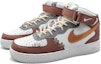 Lookbook 【客製化球鞋】Nike Air Force 1 Mid LE 空軍一號 復古布貼 祥云圖騰 玫瑰金勾 中筒 休閒鞋 GS 紅棕