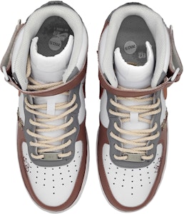 【客製化球鞋】Nike Air Force 1 Mid LE 空軍一號 復古布貼 祥云圖騰 玫瑰金勾 中筒 休閒鞋 GS 紅棕 Shop 【客製化球鞋】Nike Air Force 1 Mid LE 空軍一號 復古布貼 祥云圖騰 玫瑰金勾 中筒 休閒鞋 GS 紅棕