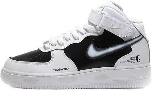 【定制球鞋】Nike Air Force 1 Mid 07 空軍一號 外星人ROSWELL事件 機能 復古做舊 舊報紙 解構鞋帶 復古 中幫 板鞋 男款 白黑 Buy 【定制球鞋】Nike Air Force 1 Mid 07 空軍一號 外星人ROSWELL事件 機能 復古做舊 舊報紙 解構鞋帶 復古 中幫 板鞋 男款 白黑