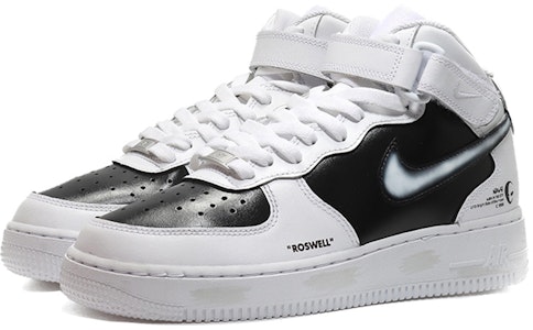 【定制球鞋】Nike Air Force 1 Mid 07 空軍一號 外星人ROSWELL事件 機能 復古做舊 舊報紙 解構鞋帶 復古 中幫 板鞋 男款 白黑 Lookbook 【定制球鞋】Nike Air Force 1 Mid 07 空軍一號 外星人ROSWELL事件 機能 復古做舊 舊報紙 解構鞋帶 復古 中幫 板鞋 男款 白黑