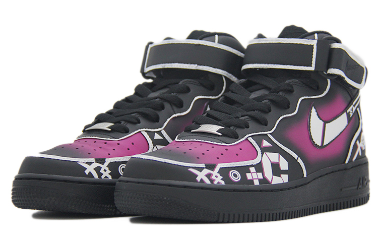 Shop 【カスタムシューズ】ナイキ エアフォース1 ミッド 'サイファイ次元錯覚マゼンタ' 315123-001（TEAM110-次元突现SBOX）