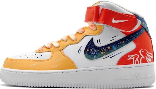 Nike AF1 Mid "星空花火" (カスタム) DH2933-111(Team16-女款万家灯火红黄) Buy Nike AF1 Mid "星空花火" (カスタム) DH2933-111(Team16-女款万家灯火红黄)
