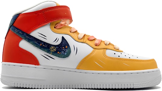 Nike AF1 Mid "星空花火" (カスタム) DH2933-111(Team16-女款万家灯火红黄) Order Nike AF1 Mid "星空花火" (カスタム) DH2933-111(Team16-女款万家灯火红黄)