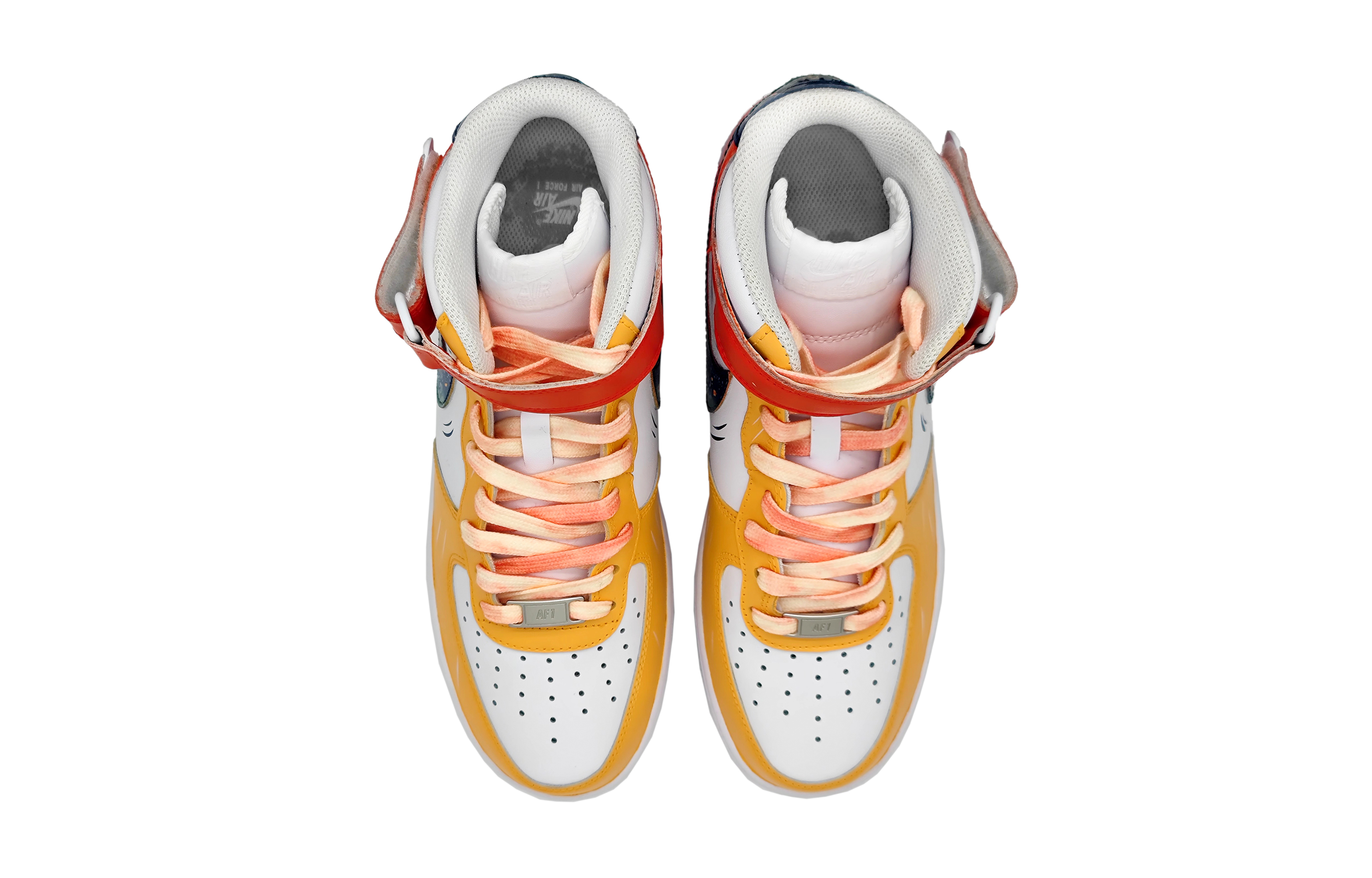 Shop [Kasut Custom] Nike Air Force 1 Mid 'Bunga Api Menonton Bintang' DH2933-111(Team16-女款万家灯火红黄)