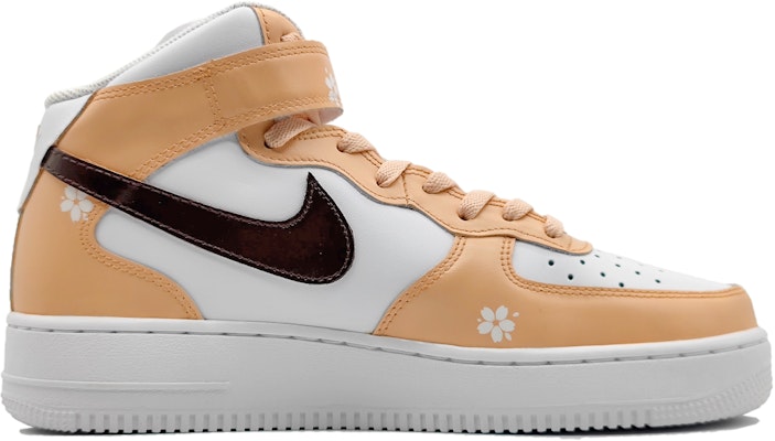 【定製球鞋】 Nike Air Force 1 Mid 空軍一號 東京時刻 櫻花 櫻花塔剪影 板鞋 GS 白粉棕 Order 【定製球鞋】 Nike Air Force 1 Mid 空軍一號 東京時刻 櫻花 櫻花塔剪影 板鞋 GS 白粉棕