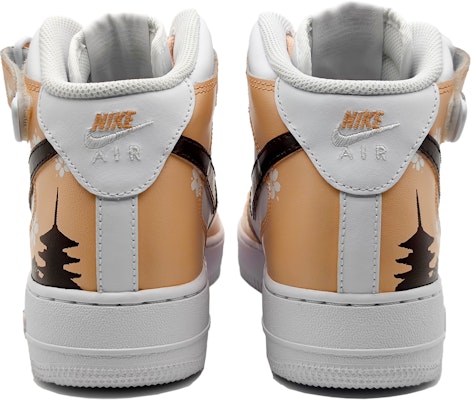 【定製球鞋】 Nike Air Force 1 Mid 空軍一號 東京時刻 櫻花 櫻花塔剪影 板鞋 GS 白粉棕 Purchase 【定製球鞋】 Nike Air Force 1 Mid 空軍一號 東京時刻 櫻花 櫻花塔剪影 板鞋 GS 白粉棕