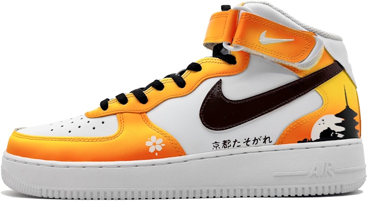 【定制球鞋】 Nike Air Force 1 Mid '07 空軍一號 東京時刻 黃昏 日落櫻花塔 中幫 板鞋 男款 黃橙 Buy 【定制球鞋】 Nike Air Force 1 Mid '07 空軍一號 東京時刻 黃昏 日落櫻花塔 中幫 板鞋 男款 黃橙