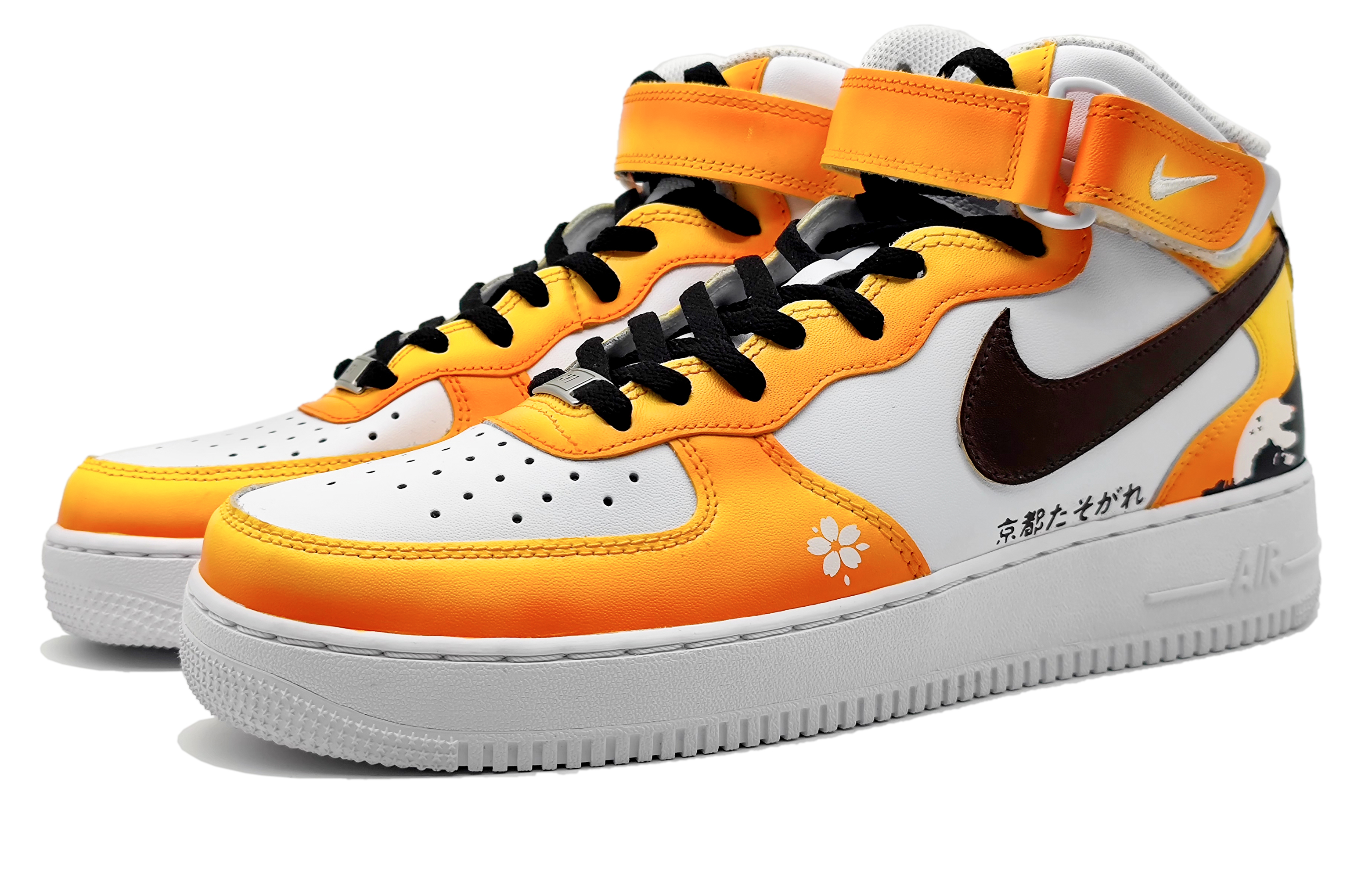 Lookbook [Sepatu Kustom] Nike Air Force 1 Mid 'Tokyo Twilight - Sakura Menara Senja' CW2289-111(Team16-男款黄昏东京时刻)