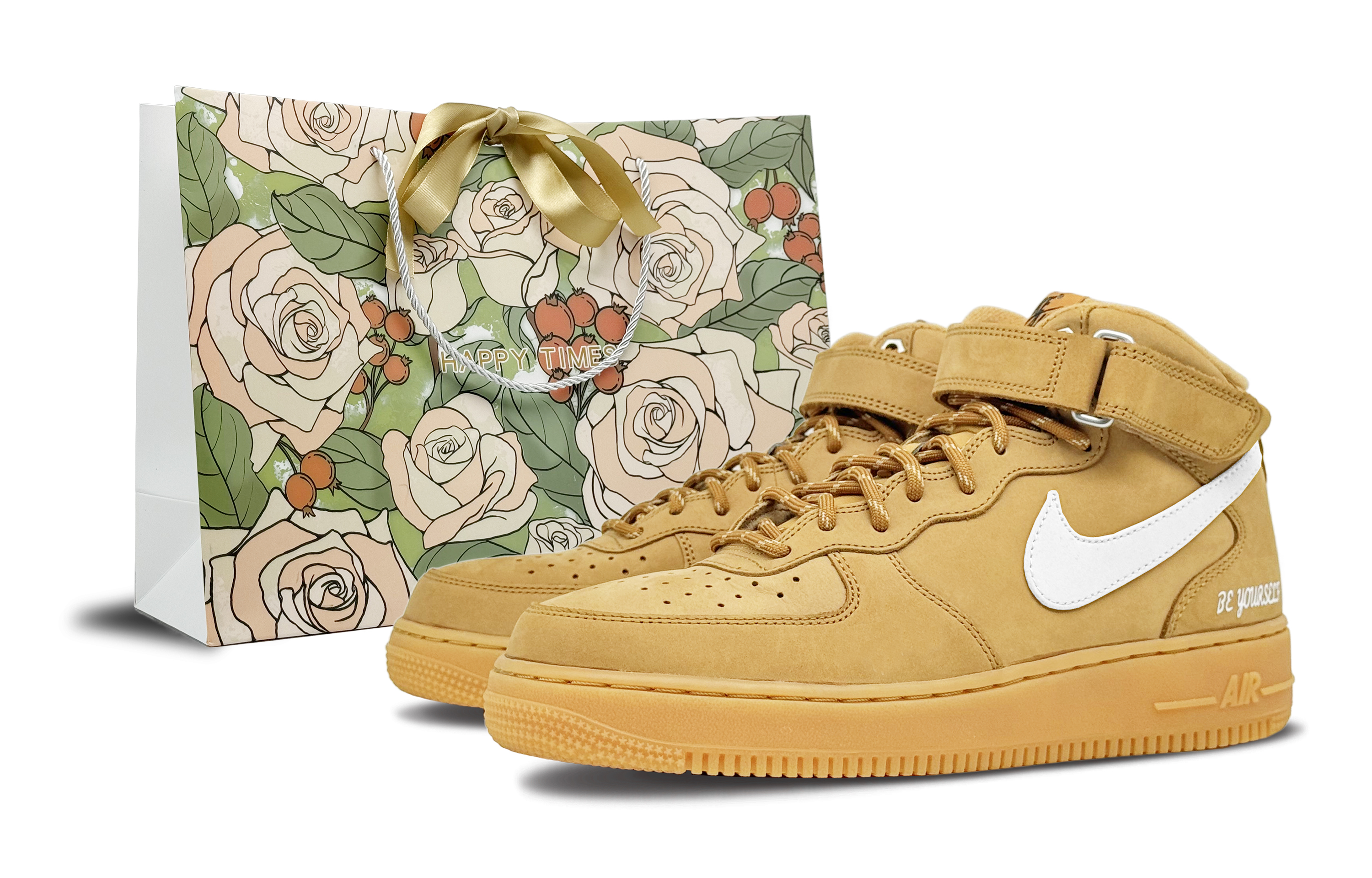 Buy 나이키 에어포스 1 미드 '휘트' (커스텀) DJ9158-200(team65-英文小麦-SBOX)