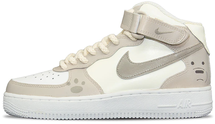 【定製球鞋】 Nike Air Force 1 Mid LE 空軍一號 BEAR 塗鴉仿舊 動漫主題 中幫 板鞋 GS 白黃 Buy 【定製球鞋】 Nike Air Force 1 Mid LE 空軍一號 BEAR 塗鴉仿舊 動漫主題 中幫 板鞋 GS 白黃