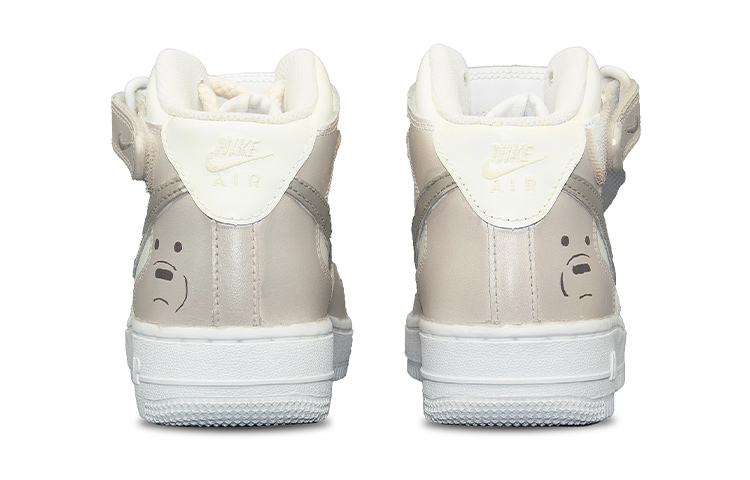 Shop [Sneakers Kustom] Nike Air Force 1 Mid LE 'Beruang Grafiti Putih-Kuning' DH2933-111(Team7-女款BEAR)