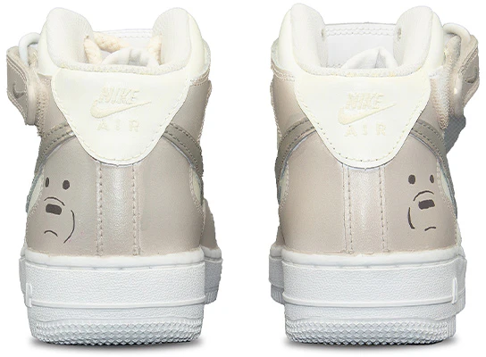 【定製球鞋】 Nike Air Force 1 Mid LE 空軍一號 BEAR 塗鴉仿舊 動漫主題 中幫 板鞋 GS 白黃 Shop 【定製球鞋】 Nike Air Force 1 Mid LE 空軍一號 BEAR 塗鴉仿舊 動漫主題 中幫 板鞋 GS 白黃