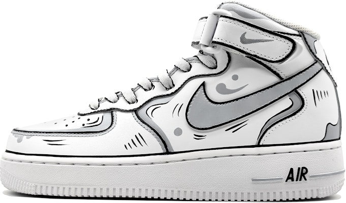 【定制球鞋】Nike Air Force 1 Mid LE 動感二次元 手繪結構線 墨線 中幫 板鞋 GS 黑灰 Buy 【定制球鞋】Nike Air Force 1 Mid LE 動感二次元 手繪結構線 墨線 中幫 板鞋 GS 黑灰
