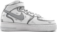 Order 【定制球鞋】Nike Air Force 1 Mid LE 動感二次元 手繪結構線 墨線 中幫 板鞋 GS 黑灰