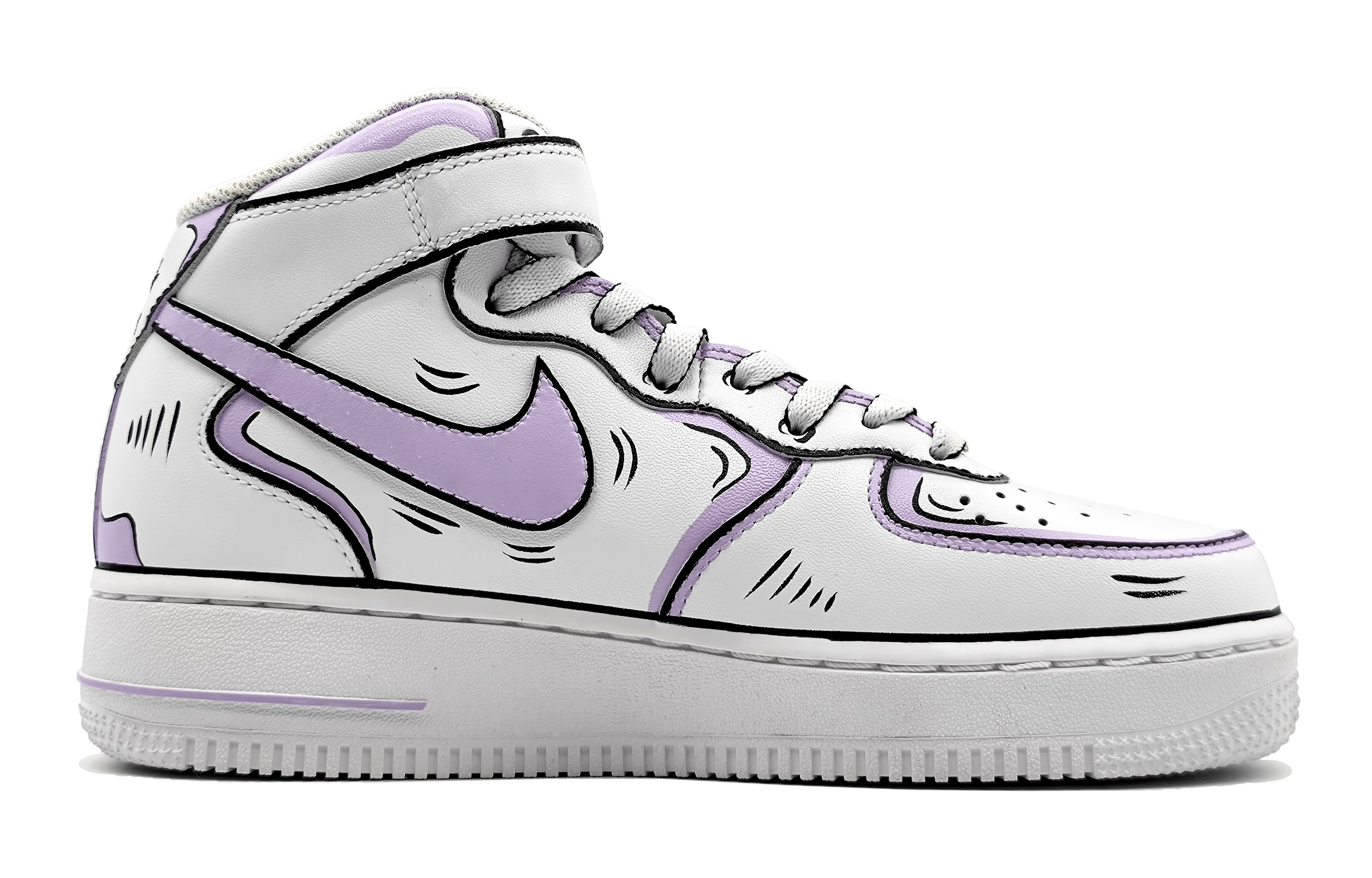 Order [Custom Shoes] Nike Air Force 1 Mid LE 'Anime Dinámico - Púrpura Gris' DH2933-111(Team16-女款动感二次元紫灰)
