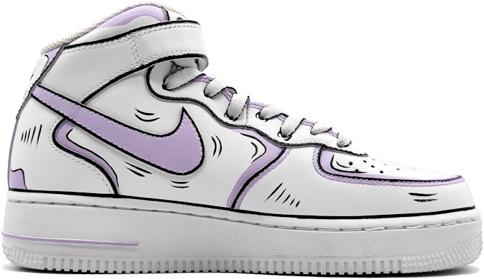【定制球鞋】Nike Air Force 1 中筒 LE 動感二次元 手繪結構線 墨線 中筒 板鞋 GS 紫灰 Order 【定制球鞋】Nike Air Force 1 中筒 LE 動感二次元 手繪結構線 墨線 中筒 板鞋 GS 紫灰