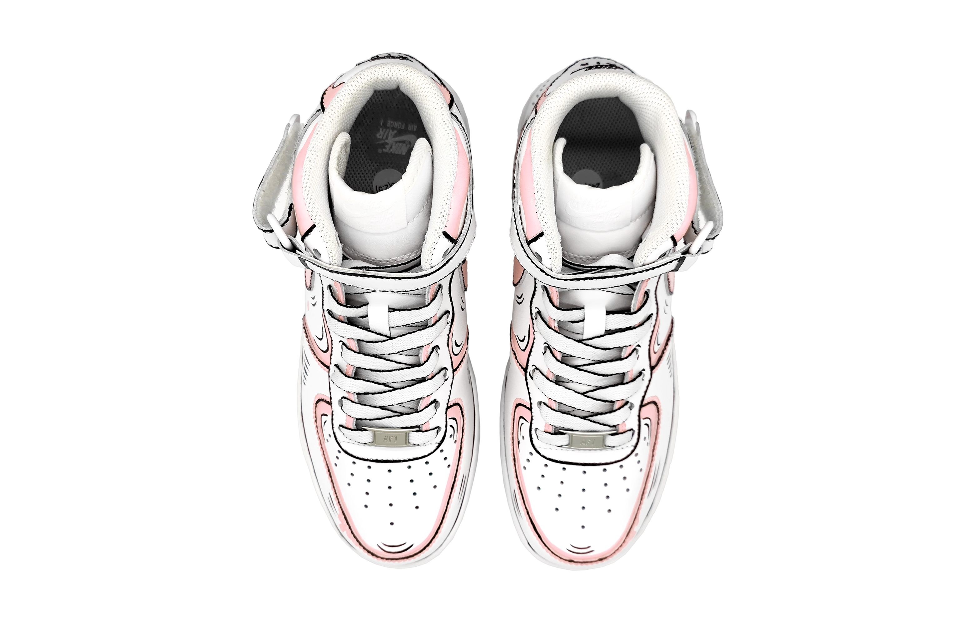 Shop [Custom Sepatu] Nike Air Force 1 Mid LE 'Pink-Grey Anime Dinamis' DH2933-111(Team16-女款动感二次元粉灰)