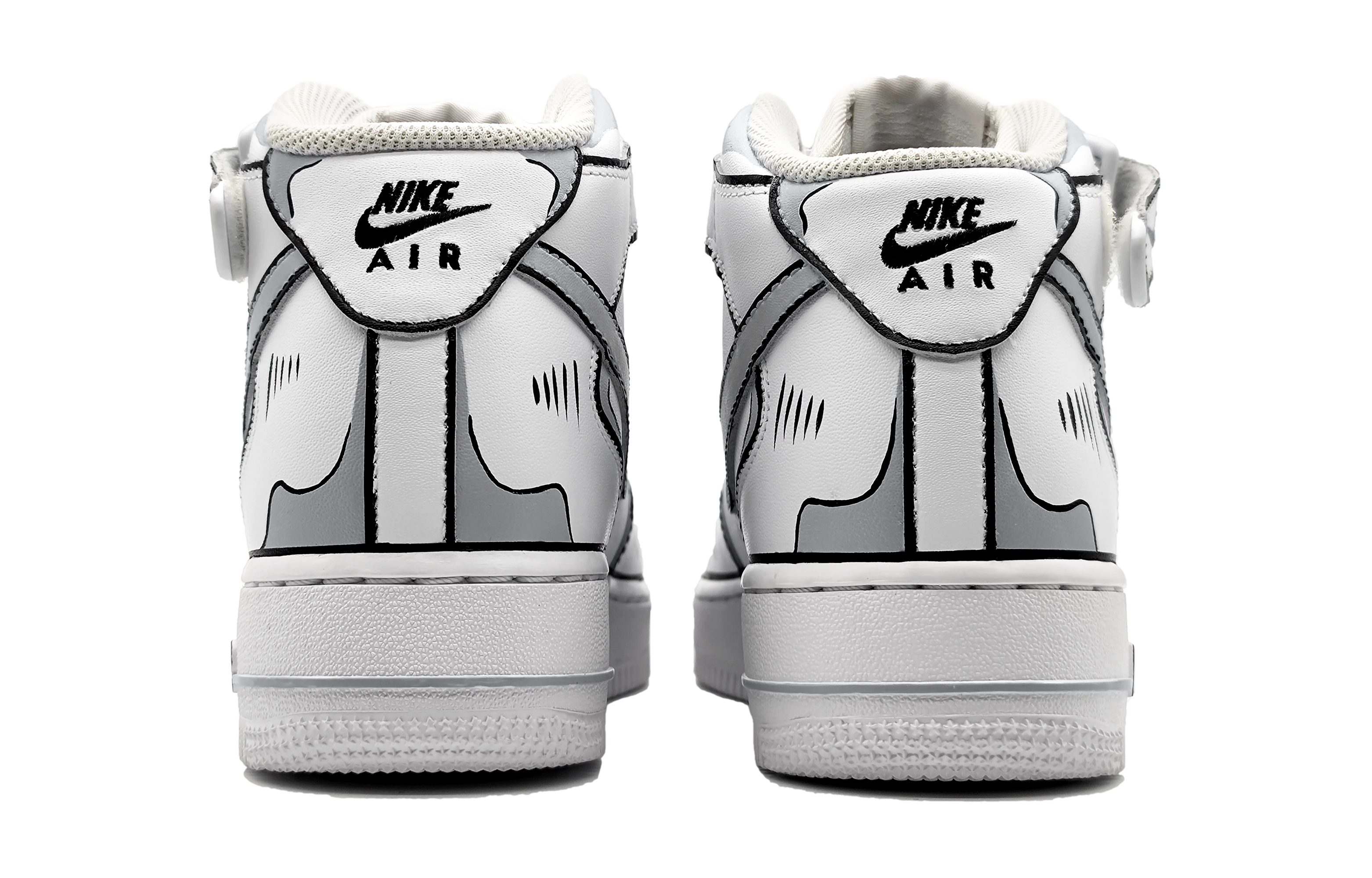 Purchase [Kasut Custom] Nike Air Force 1 Mid LE 'Dynamic Anime Hitam Kelabu' DH2933-111(Team16-女款动感二次元黑灰)