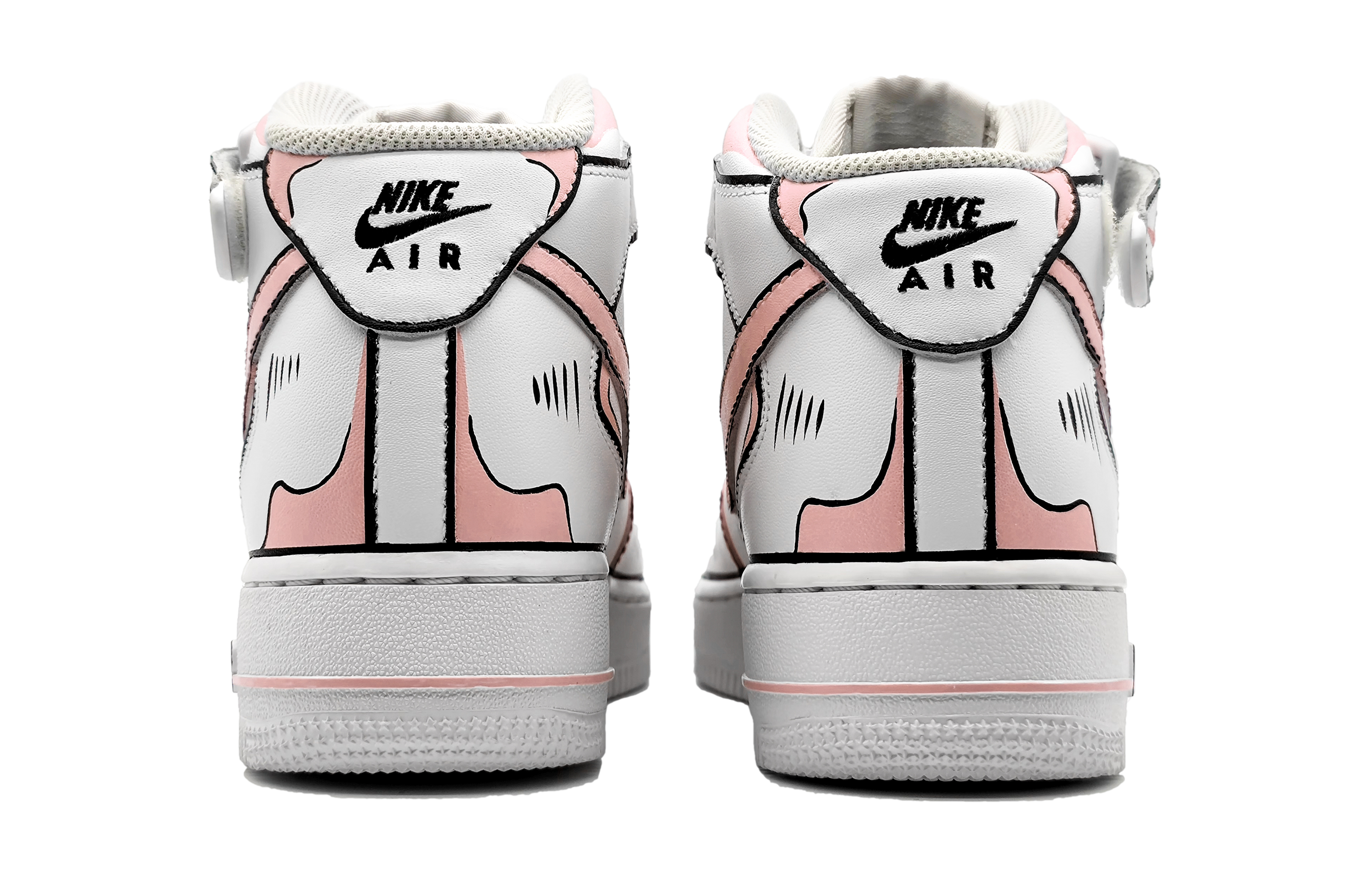 Purchase [Custom Sepatu] Nike Air Force 1 Mid LE 'Pink-Grey Anime Dinamis' DH2933-111(Team16-女款动感二次元粉灰)