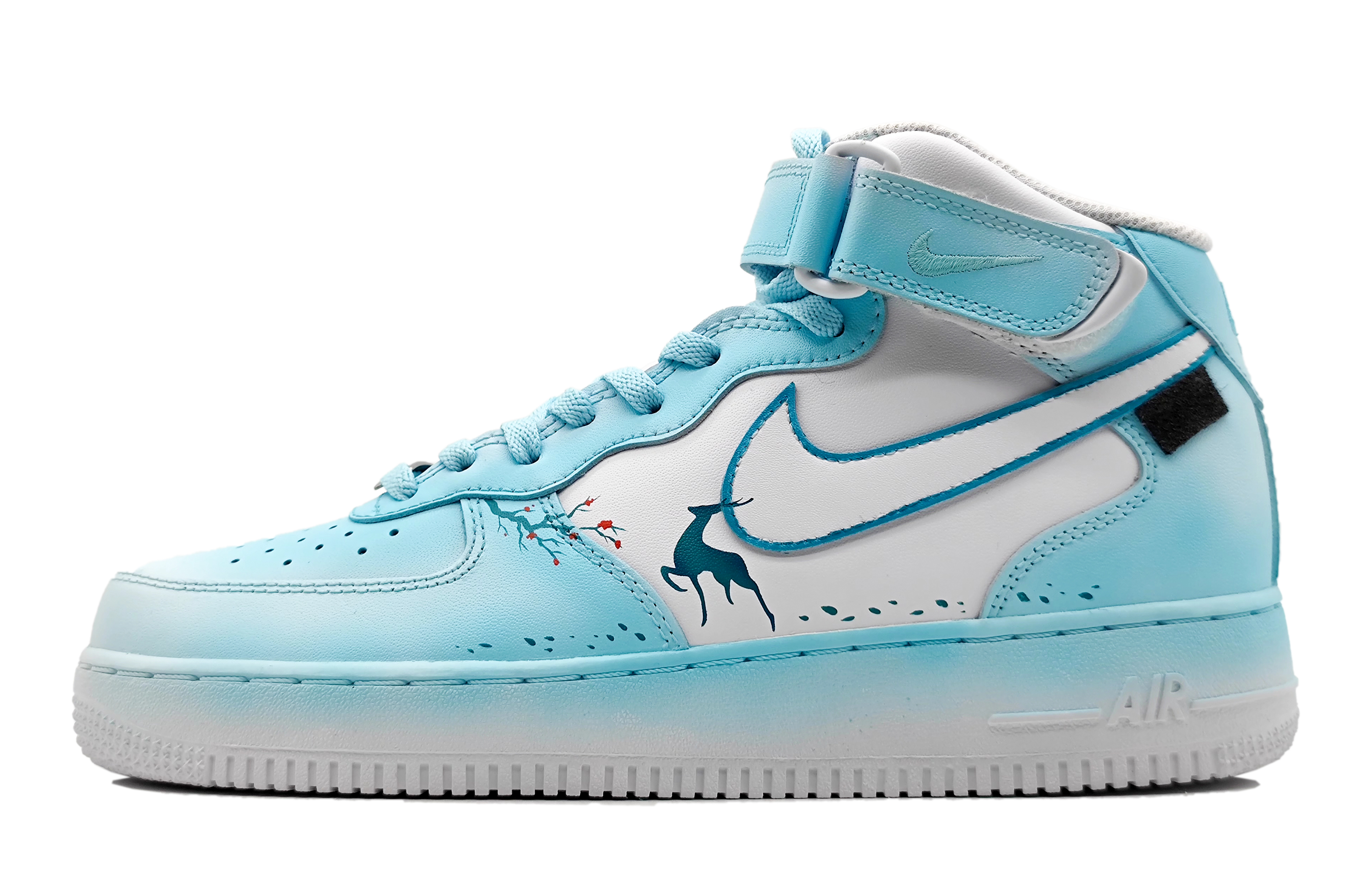 Buy 나이키 에어포스 1 미드 LE '아이스 블루 그라데이션' (커스텀) DH2933-111(Team16-女款踏雪寻梅)
