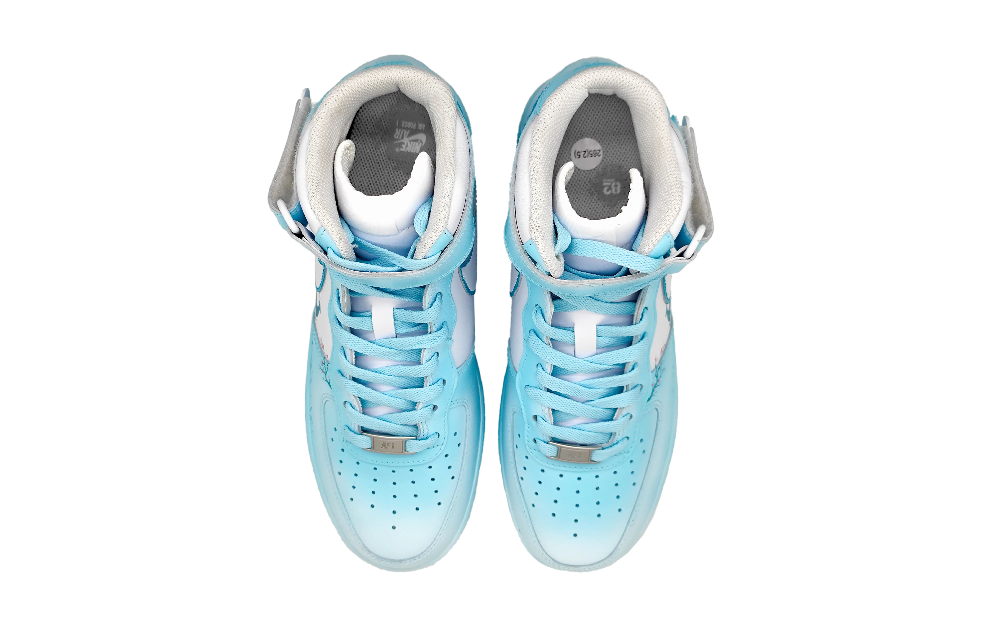 Shop 나이키 에어포스 1 미드 LE '아이스 블루 그라데이션' (커스텀) DH2933-111(Team16-女款踏雪寻梅)