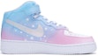 Order 【定制球鞋】Nike Air Force 1 Mid LE 空軍一號 CS 星星 小香風 鐳射 手繪噴繪貼布 中幫 板鞋 GS 白藍粉