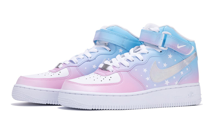 Lookbook [Sneakers Kustom] Nike Air Force 1 Mid LE 'Starry Pastel' DH2933-111(Team11-女款星星蓝粉)