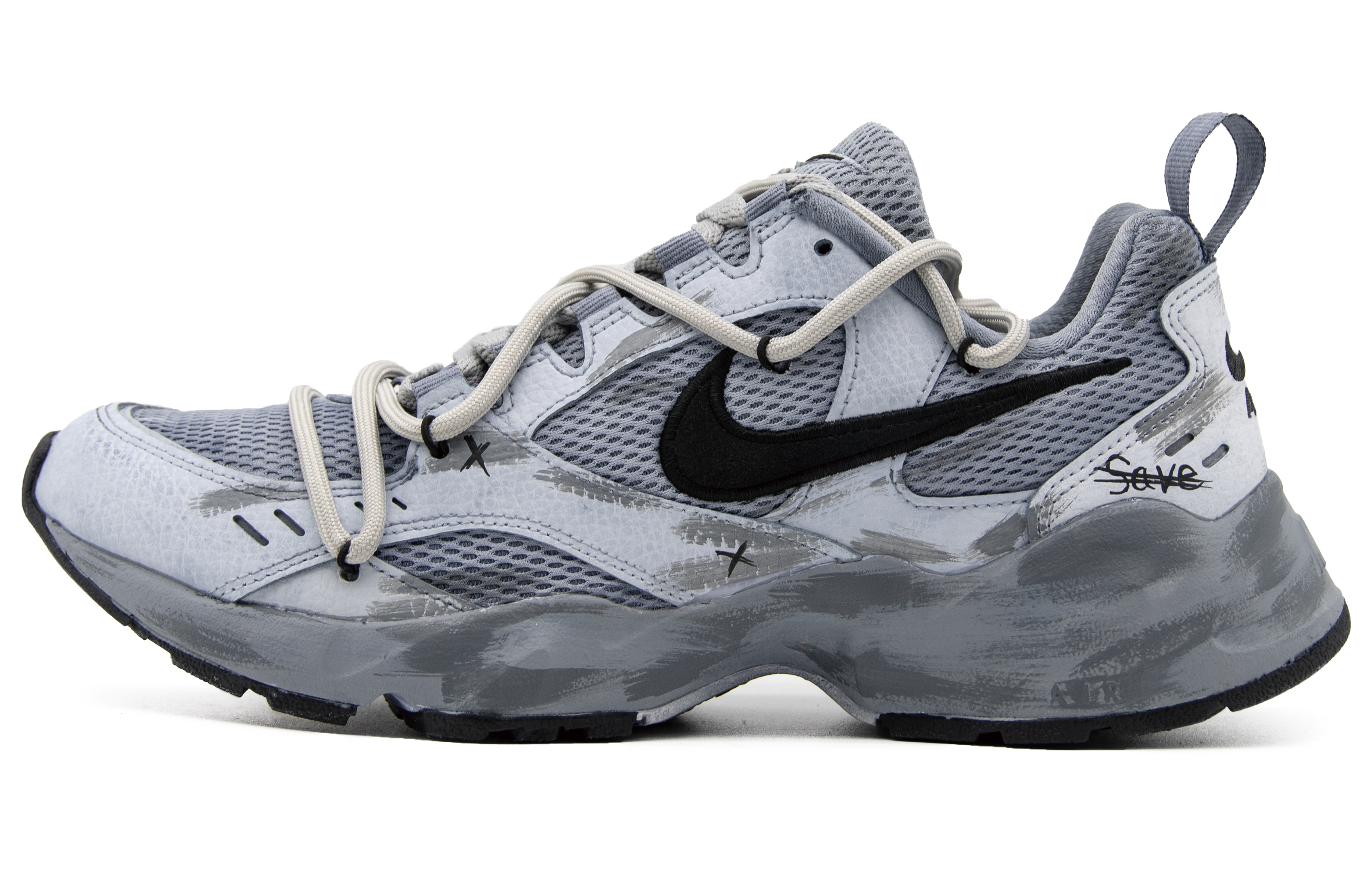Order 나이키 에어 하이츠 '그라피티 그레이' 커스텀  (Nike Air Heights 'Graffiti Grey' Custom) AT4522-101（Team63-灰色空间）