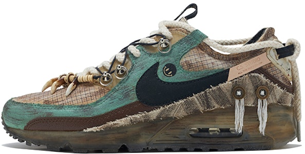 【定制球鞋】 Nike Air Max 90 Terrascape CS 木乃伊 解構鞋帶手繪貼布做舊 特殊鞋盒 低幫 運動休閒鞋 男女同款 棕綠 Buy 【定制球鞋】 Nike Air Max 90 Terrascape CS 木乃伊 解構鞋帶手繪貼布做舊 特殊鞋盒 低幫 運動休閒鞋 男女同款 棕綠