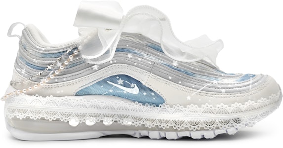 【訂製球鞋】Nike Air Max 97 壹心製造 星辰大海 歐根紗蝴蝶結 秀禾芭蕾 珍珠配件 低筒 生活休閒鞋 男女同款 藍白漸變 Lookbook 【訂製球鞋】Nike Air Max 97 壹心製造 星辰大海 歐根紗蝴蝶結 秀禾芭蕾 珍珠配件 低筒 生活休閒鞋 男女同款 藍白漸變