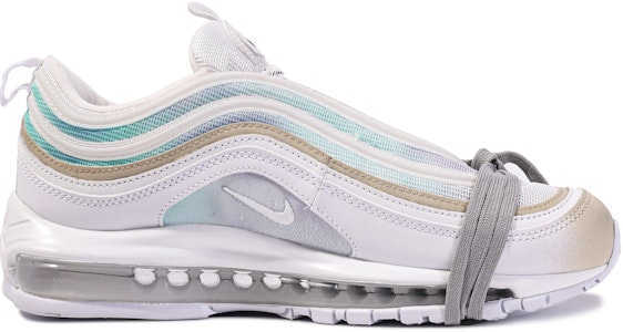 【定製球鞋】Nike Air Max 97 達文西定製 荒野海洋 解構 簡約 百搭 低筒 跑步鞋 男女同款 白藍 Order 【定製球鞋】Nike Air Max 97 達文西定製 荒野海洋 解構 簡約 百搭 低筒 跑步鞋 男女同款 白藍