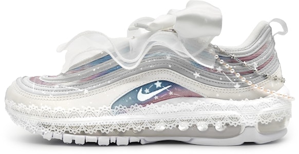 【訂製球鞋】 Nike Air Max 97 壹心製造 星辰大海歐根紗蝴蝶結 秀禾芭蕾 珍珠配件 低筒 生活休閒鞋 男女同款 藍粉漸變 Order 【訂製球鞋】 Nike Air Max 97 壹心製造 星辰大海歐根紗蝴蝶結 秀禾芭蕾 珍珠配件 低筒 生活休閒鞋 男女同款 藍粉漸變