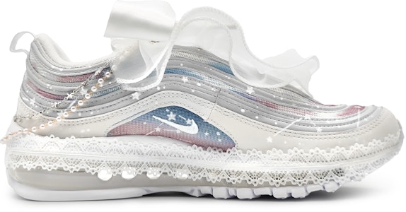 【訂製球鞋】 Nike Air Max 97 壹心製造 星辰大海歐根紗蝴蝶結 秀禾芭蕾 珍珠配件 低筒 生活休閒鞋 男女同款 藍粉漸變 Lookbook 【訂製球鞋】 Nike Air Max 97 壹心製造 星辰大海歐根紗蝴蝶結 秀禾芭蕾 珍珠配件 低筒 生活休閒鞋 男女同款 藍粉漸變