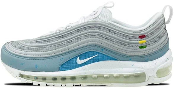 【定製球鞋】Nike Air Max 97 白子彈 低幫 潑墨 運動 低幫 跑步鞋 男女同款 灰藍 Buy 【定製球鞋】Nike Air Max 97 白子彈 低幫 潑墨 運動 低幫 跑步鞋 男女同款 灰藍