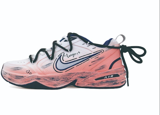 【客製化球鞋】 Nike Air Monarch 4 皮革 末日橫空 解構 高街塗鴉 時尚潮流 漸變小眾百搭 防滑耐磨增高 低筒 老爹鞋 男女同款 白紅 Order 【客製化球鞋】 Nike Air Monarch 4 皮革 末日橫空 解構 高街塗鴉 時尚潮流 漸變小眾百搭 防滑耐磨增高 低筒 老爹鞋 男女同款 白紅