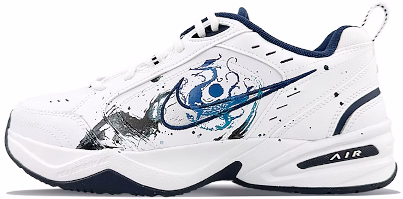 【訂製球鞋】Nike Air Monarch 4 球場精靈 四大神獸之青龍 低筒 老爸鞋 男女通款 藏藍 Buy 【訂製球鞋】Nike Air Monarch 4 球場精靈 四大神獸之青龍 低筒 老爸鞋 男女通款 藏藍
